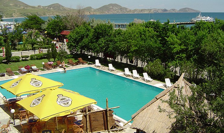 Фото отеля («Голубой залив» пансионат) - Вид на бассейн и на море