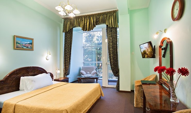 Фото отеля («Мыс Видный» санаторий) - Стандарт однокомнатный одноместный с балконом 1 категории_спальня ракурс