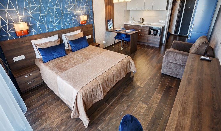 Фото отеля («Апарт-Сити Ирида» апартаменты) - Апартаменты студио 2-местные вид на море АкваDeluxe